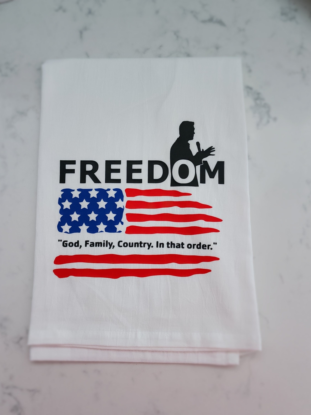 Freedom Patriotic Dish Towel - Red, White & Blue